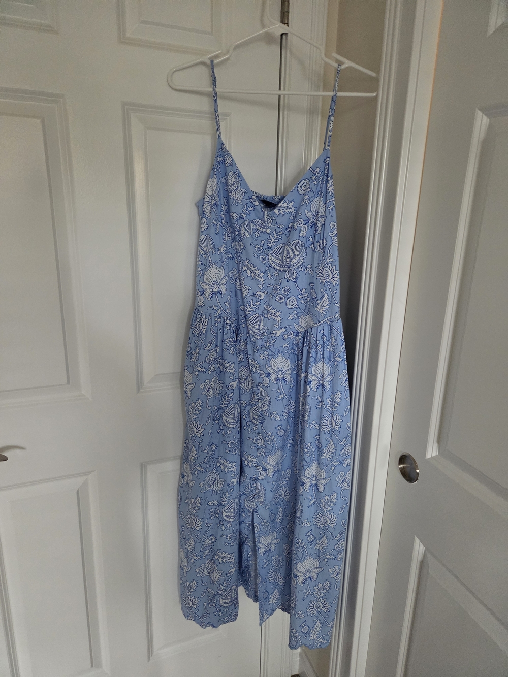 Light Blue Floral Sundress with Spaghetti Straps
